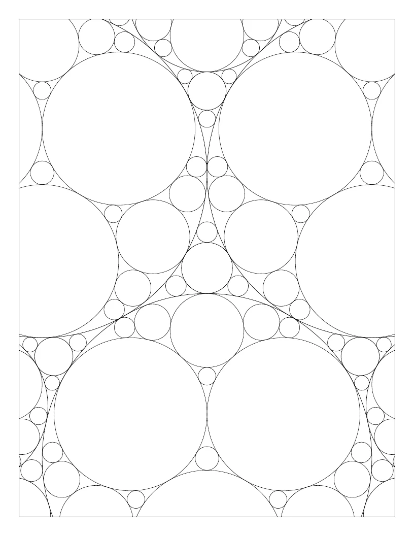 Sample circle packing colouring page